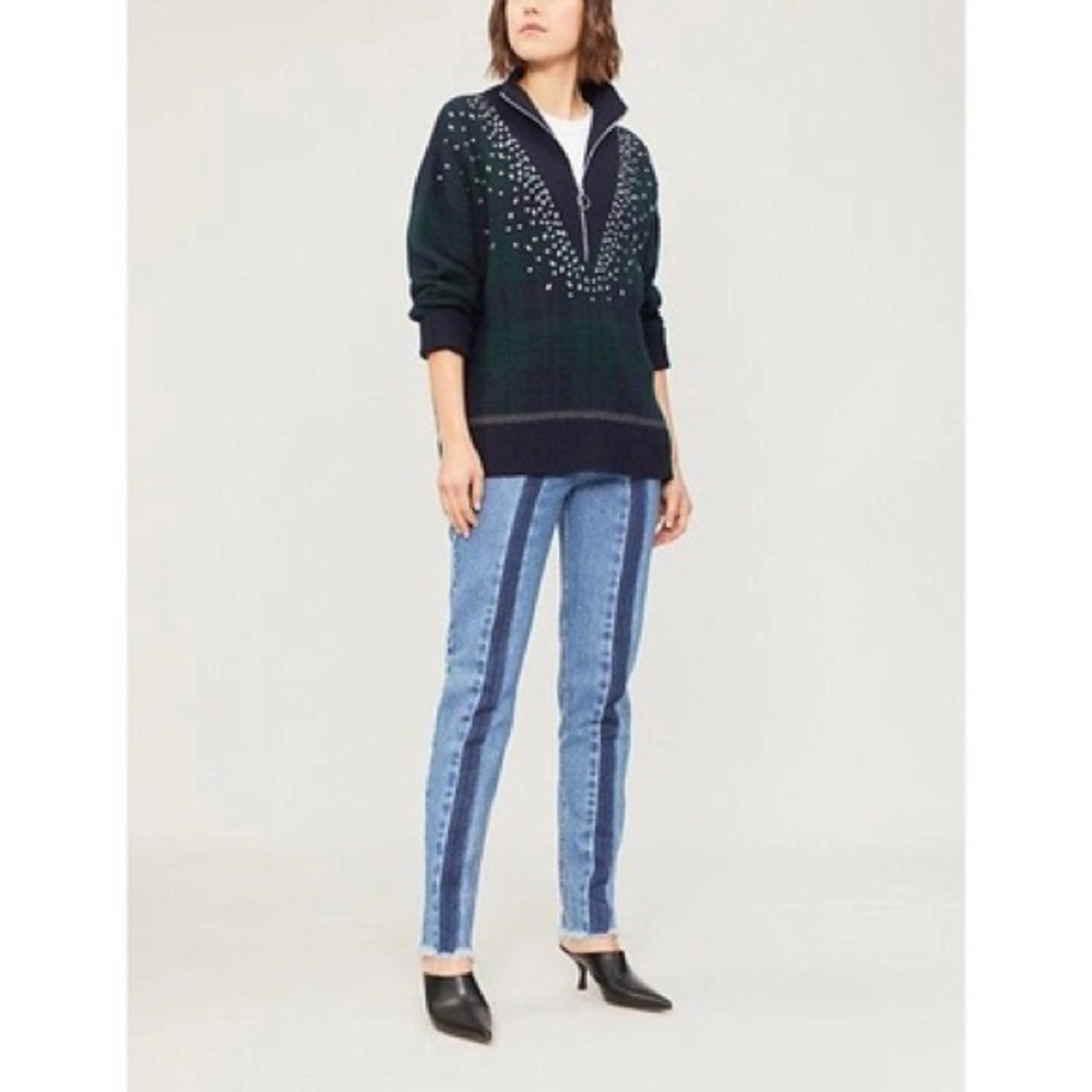 Sandro Embellished Tartan Sweater S2926H-4407
